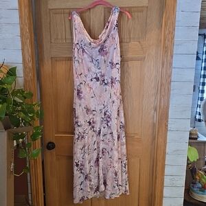 Alex Evenings Floral Maxi Dress - Pink and Purple